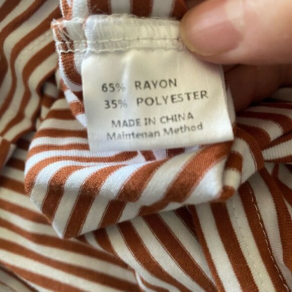 Merokeety copper striped tee dress pockets size S - Picture 8 of 9